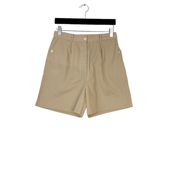 Vintage Hunter's Glen High Rise Mom Preppy Bermuda Khaki Shorts 27 in Waist - Picture 1 of 7